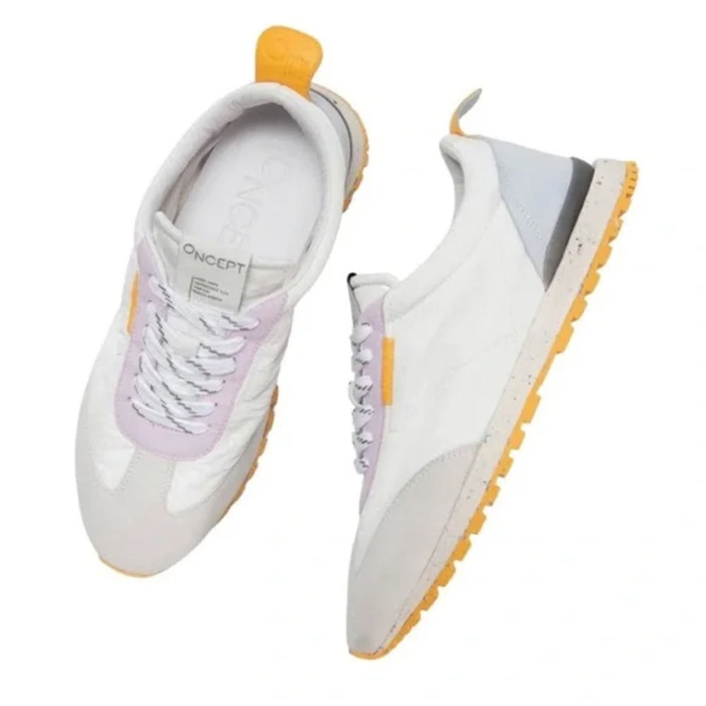 Oncept Tokyo White Cloud Sneakers Speckled Sole Lace Up Casual Shoes Size 6.5